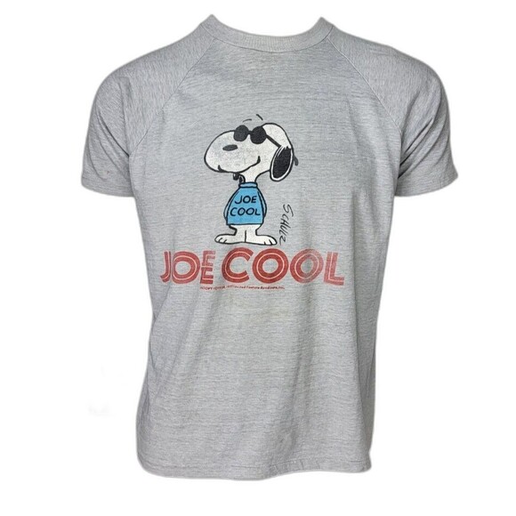 Vintage 70s Snoopy Peanuts Schultz Joe Cool Single Stitch Tee Unisex Size M/L - Picture 1 of 6